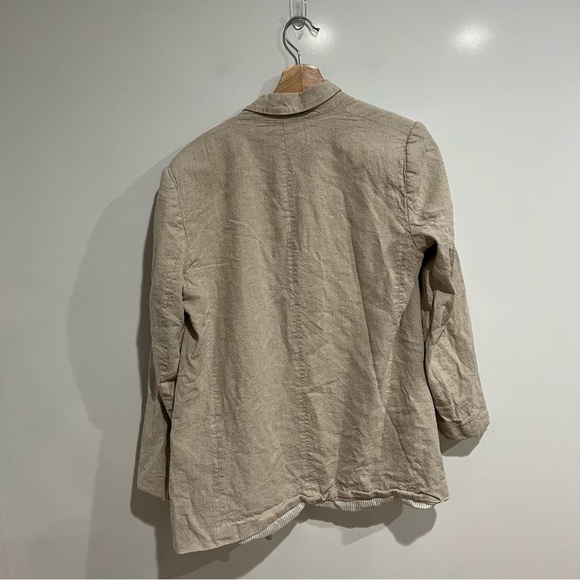Zara Linen Relaxed Cuff Blazer - Picture 7 of 15